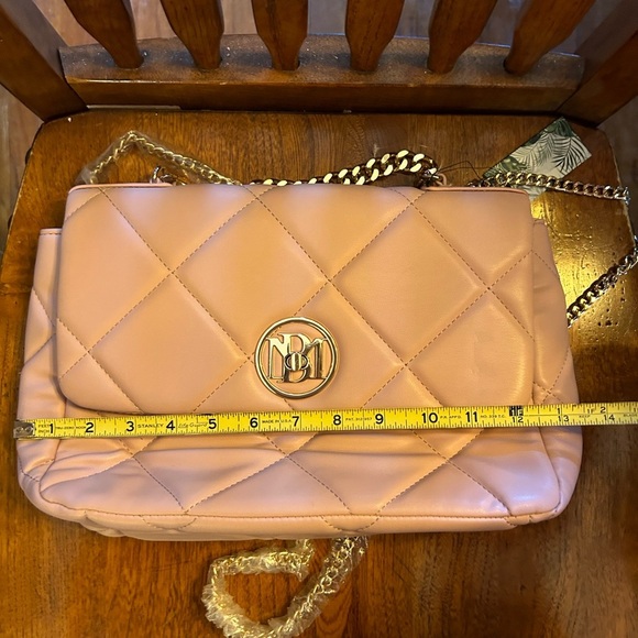 Badgley Mischka Blush Quilted Bag Letter Lock NWT!! - Picture 4 of 15